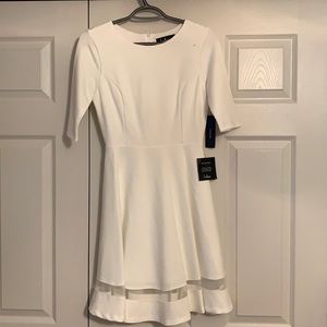 white quarter sleeve dress